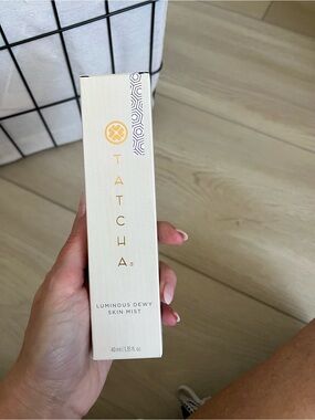 Tatcha Ivory Box with Gold Lettering - Luminous Dewy Skin Mist Packaging